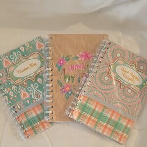 Inspirational Spiral Notebooks - Teal, Pink, and Brown